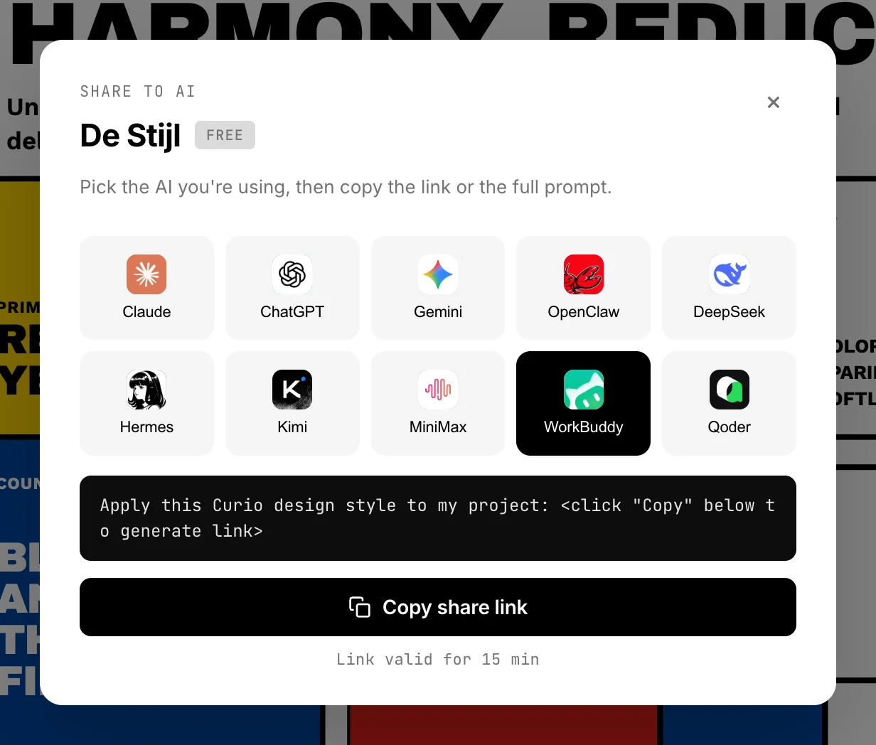 The Hand off to My AI panel with one client selected