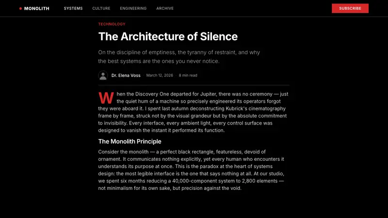 2001 — A Space Odyssey — Web · article
