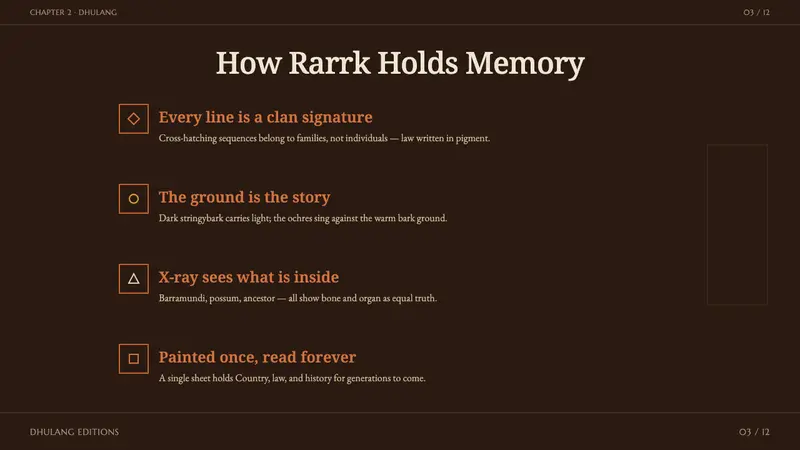 Arnhem X-Ray Bark Painting — Slides · content