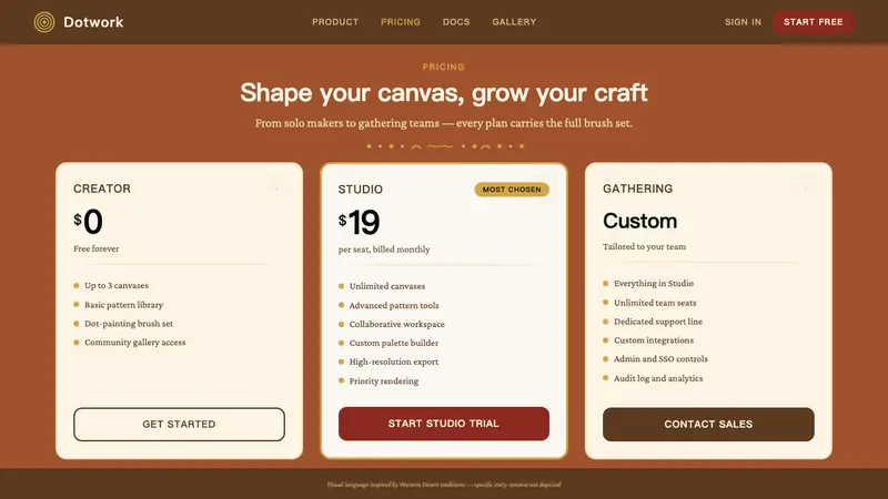 Aboriginal Dot Painting — Web · pricing