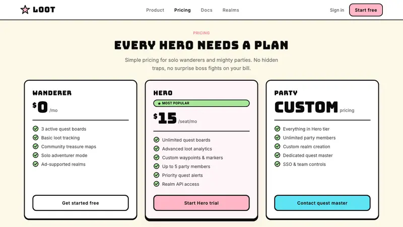 Adventure Time — Web · pricing