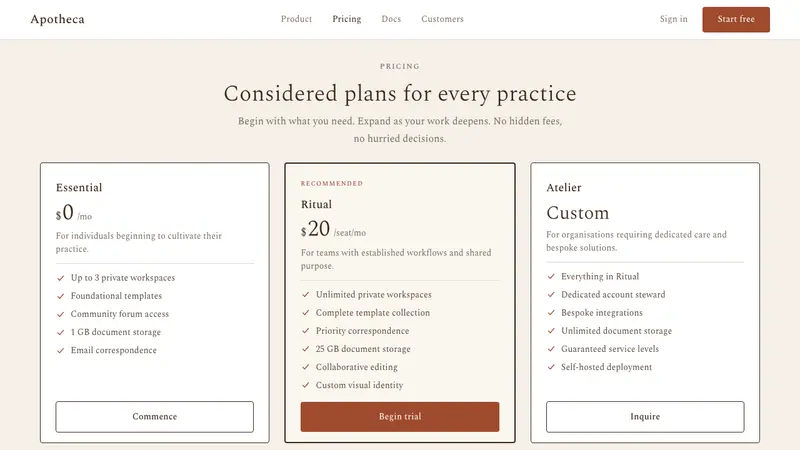Aesop — Web · pricing