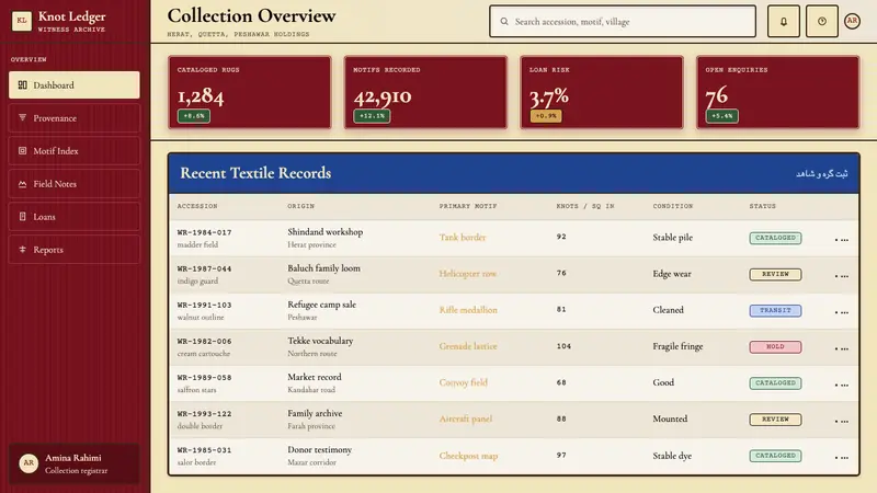 Afghan War Rug (1980) — Web · dashboard