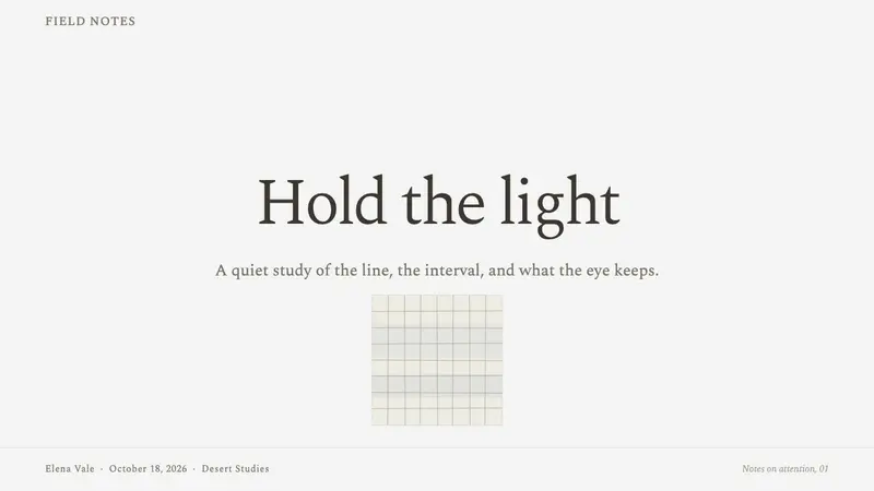 Agnes Martin White Grid — Slides · cover