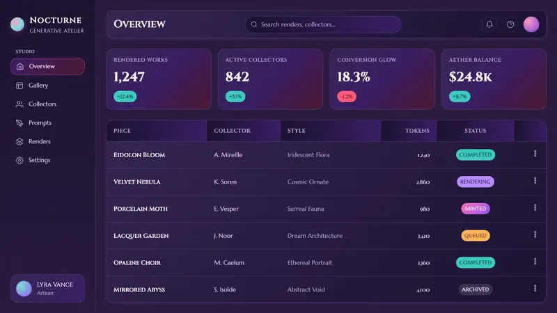 AI Diffusion Art — Web · dashboard