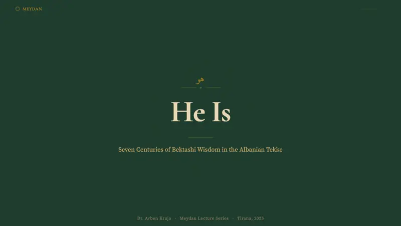 Albanian Bektashi Sufi (Tekke) — Slides · cover