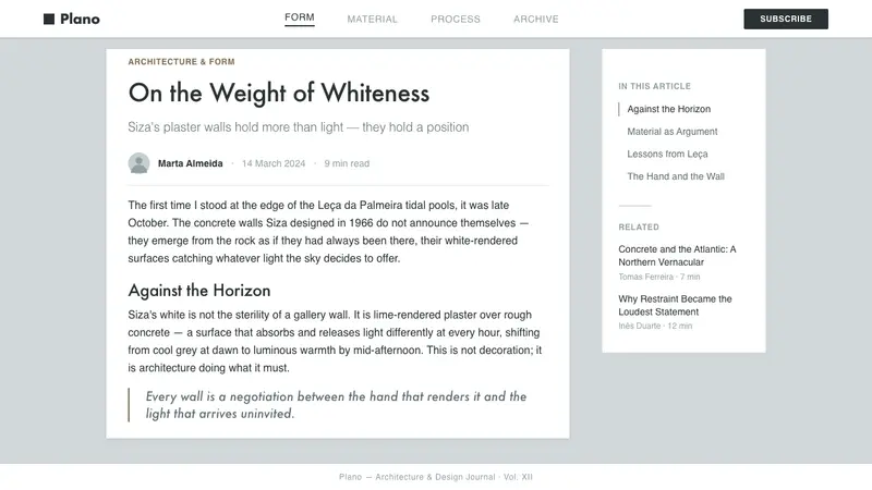 Alvaro Siza White — Web · article