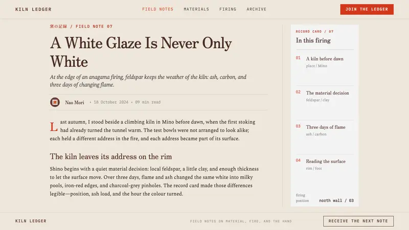Anagama Shino Glaze — Web · article