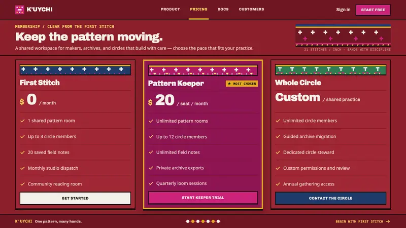 Andean Chullo — Web · pricing