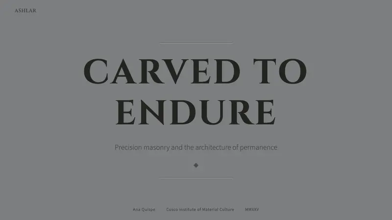 Inca Ashlar Stonework — Slides · cover