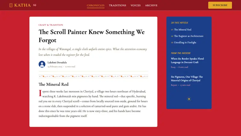 Andhra Cheriyal Scroll Painting — Web · article