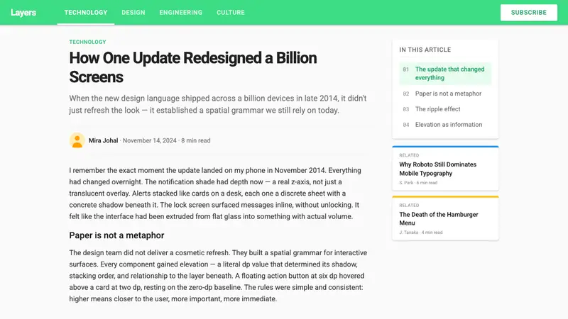 Android Lollipop (Material 1.0) — Web · article