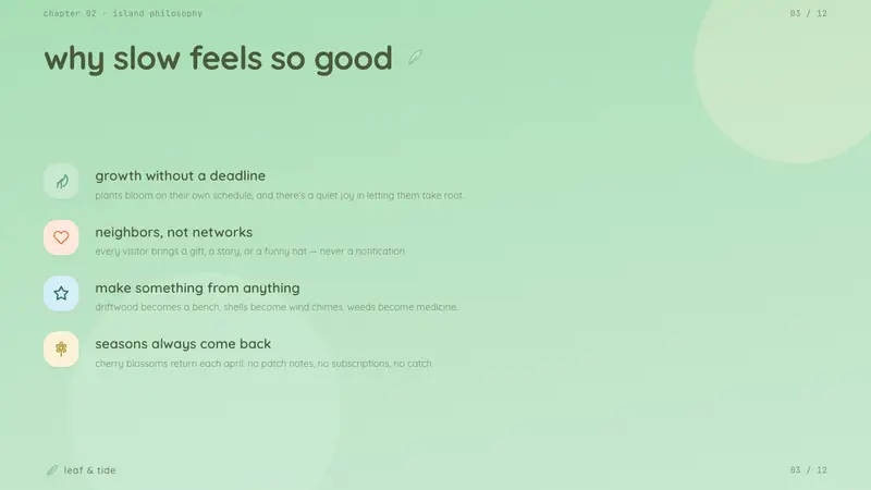 Animal Crossing — New Horizons — Slides · content
