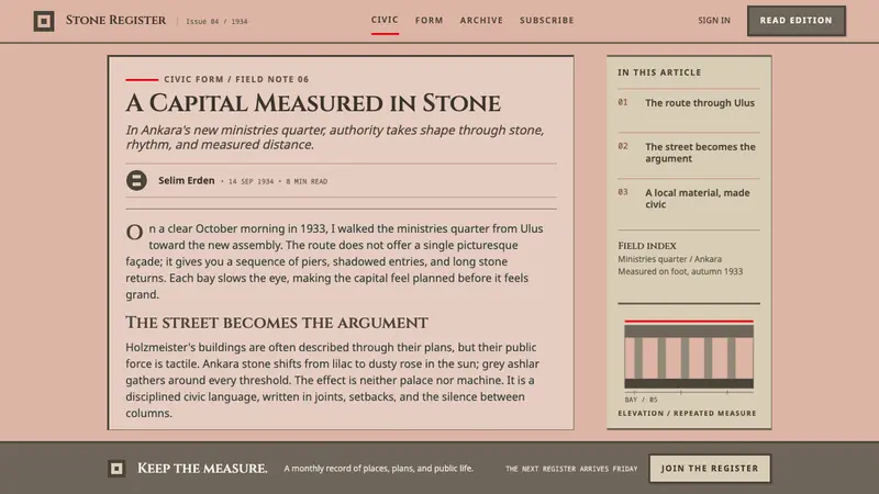 Ankara Republican Architecture — Web · article