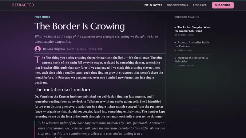 Annihilation (The Shimmer) — Web · article