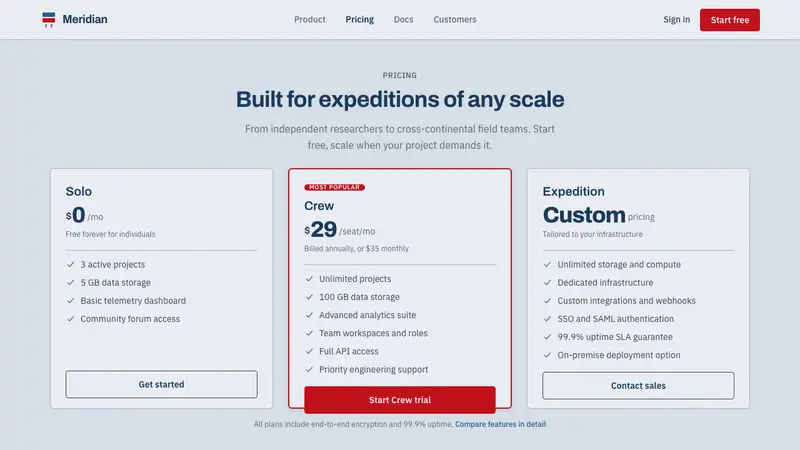 Antarctic Station — Web · pricing