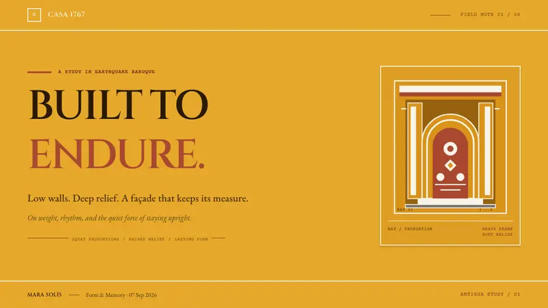 Antigua Guatemala Baroque — Slides · cover