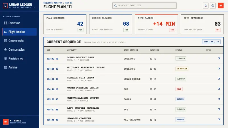 Apollo Flight Plan — Web · dashboard