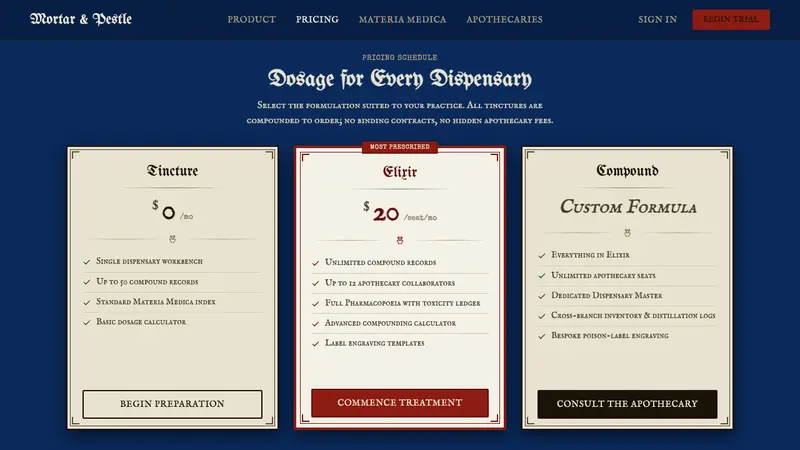 Apothecary Poison Label — Web · pricing