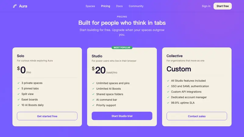 Arc Browser — Web · pricing
