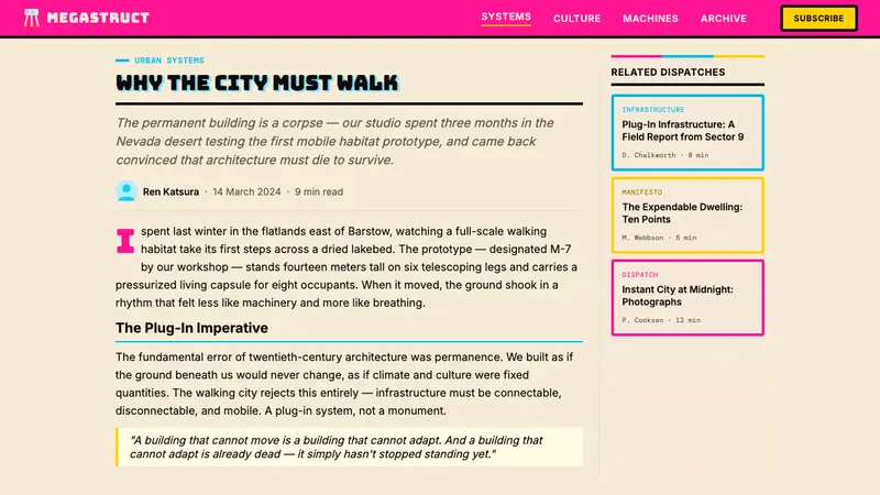 Archigram Walking City (1964) — Web · article