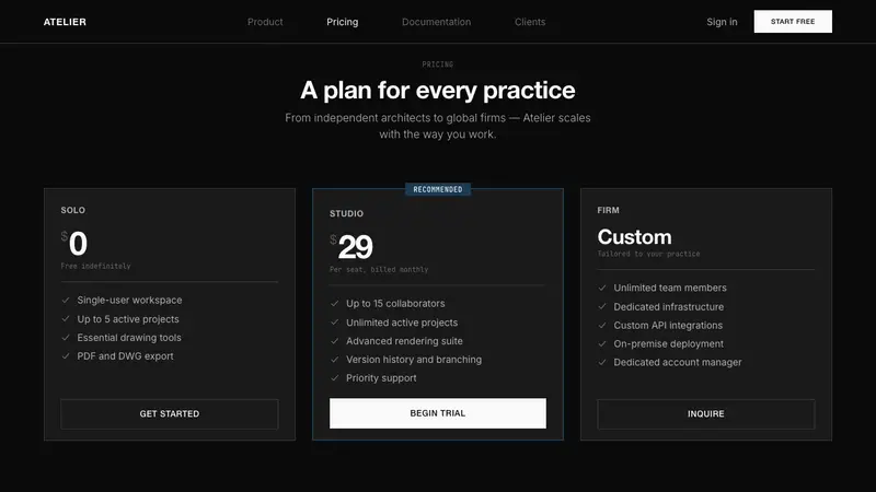 Architect Monograph (Black Edition) — Web · pricing