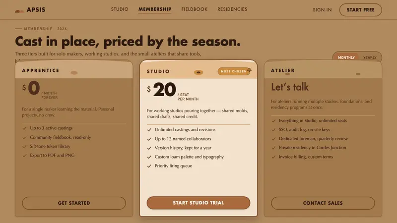 Arcosanti Arcology — Web · pricing