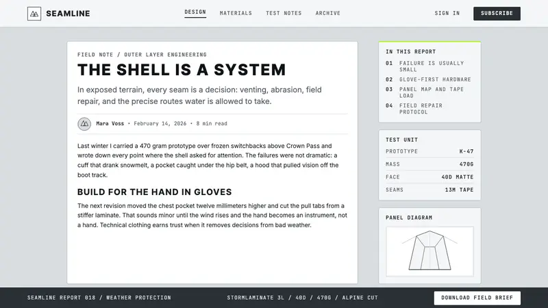 Arc'teryx Technical Outdoor — Web · article