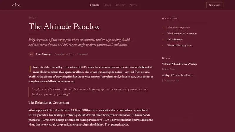 Argentine Malbec Wine — Web · article
