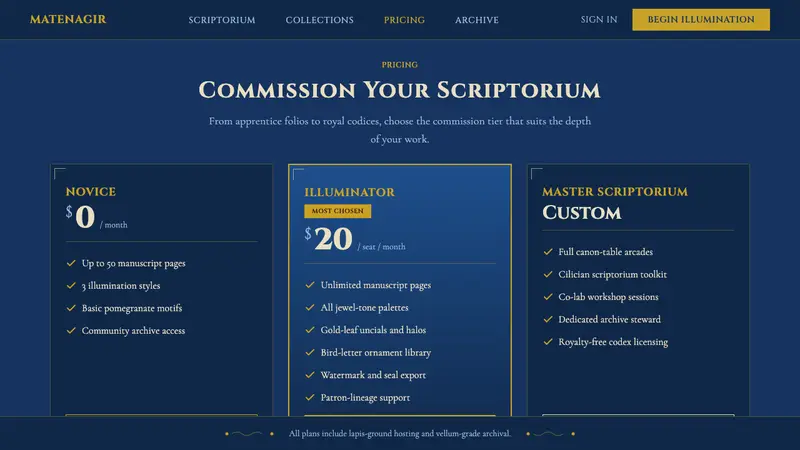 Armenian Manuscript Folklore — Web · pricing