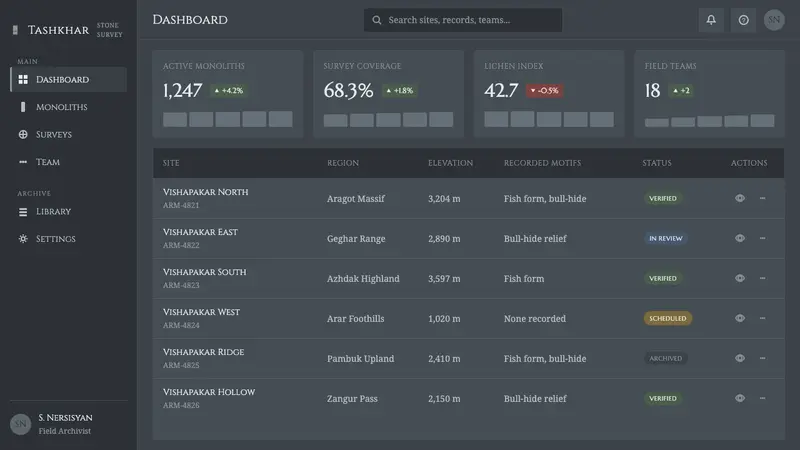 Armenian Vishapakar Dragon Stone — Web · dashboard