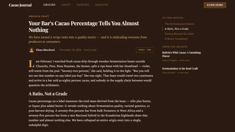 Bean-to-Bar Chocolate — Web · article