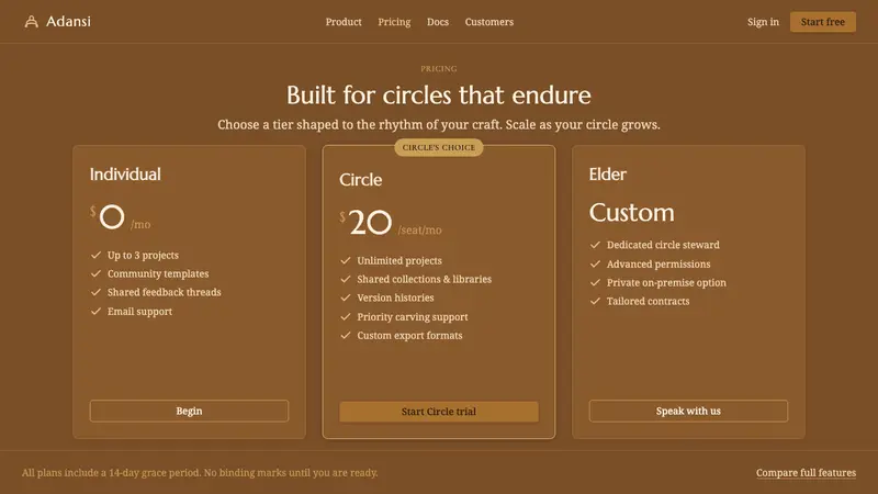 Akan Carved Stool — Web · pricing