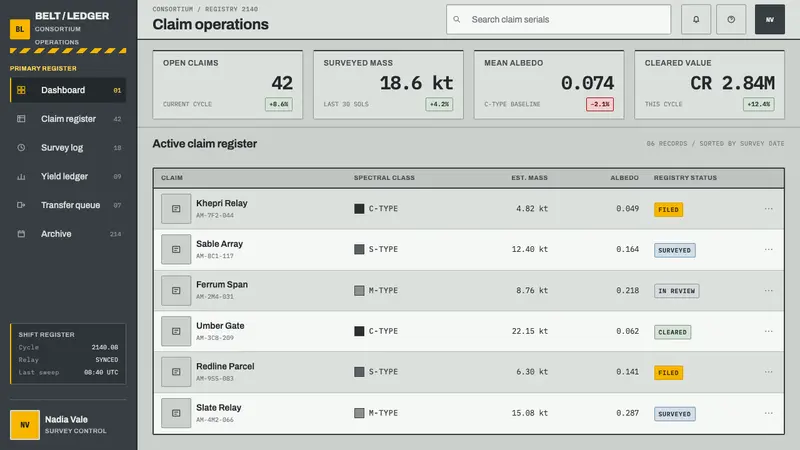 Asteroid Mining Consortium — Web · dashboard