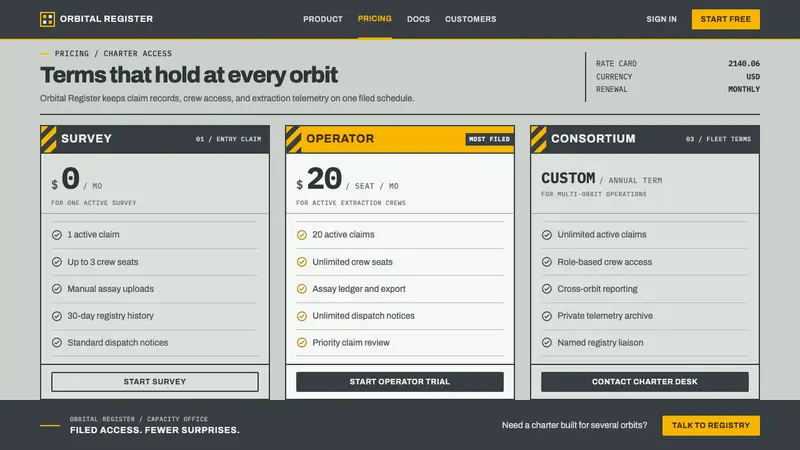 Asteroid Mining Consortium — Web · pricing