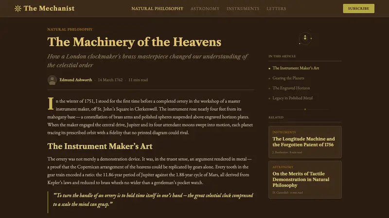 Brass Orrery — Web · article