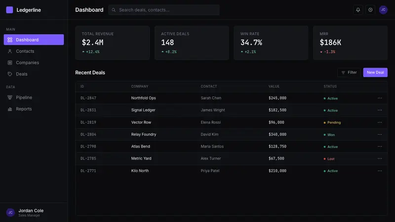 Attio CRM — Web · dashboard