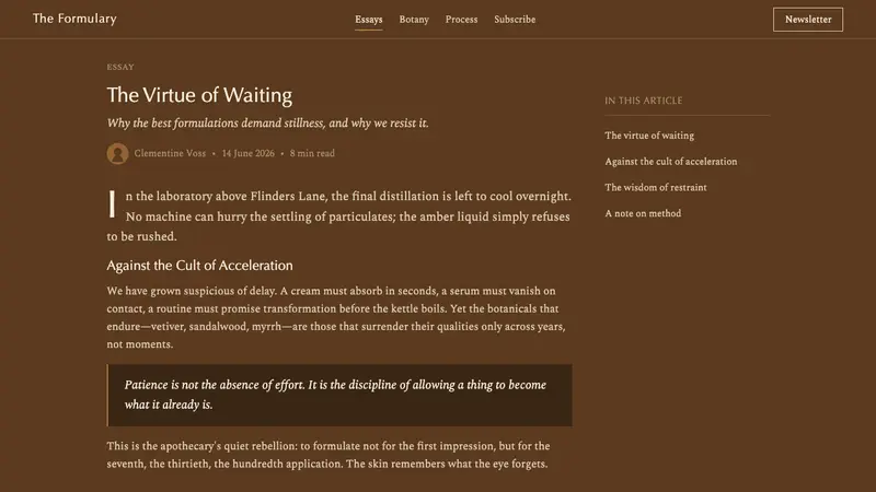 Aesop Apothecary Amber — Web · article