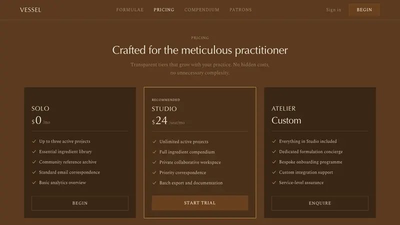 Aesop Apothecary Amber — Web · pricing