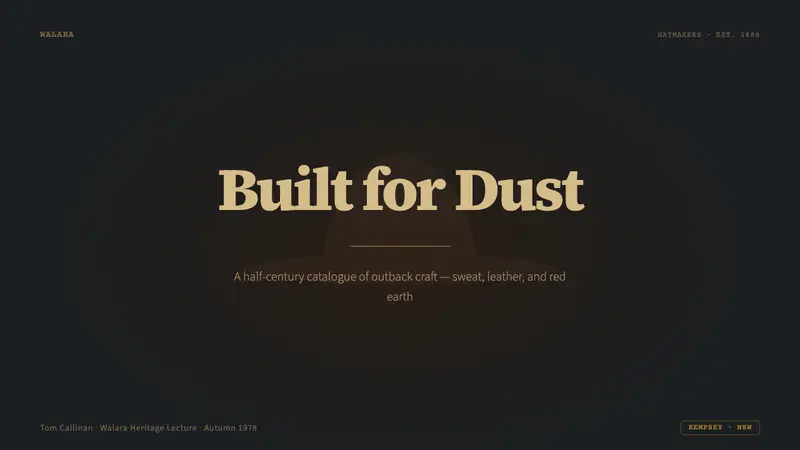 Akubra Outback (1970s Stockman) — Slides · cover