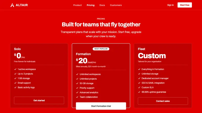 Qantas Flying Kangaroo — Web · pricing