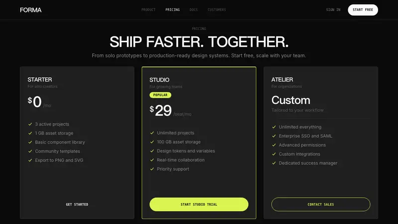 Awwwards Swiss Portfolio — Web · pricing