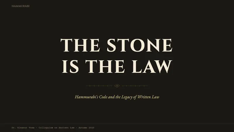Babylonian Hammurabi Stele — Slides · cover