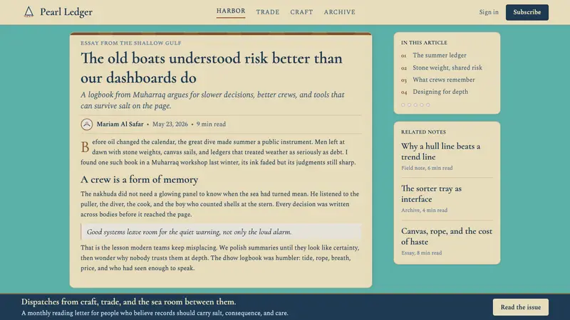 Bahraini Dhow Pearl-Diving Boat — Web · article