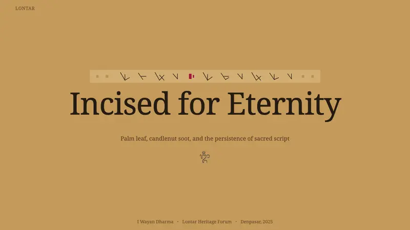 Balinese Lontar — Slides · cover