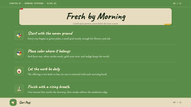 Balinese Canang Sari (Daily Offering) — Slides · content