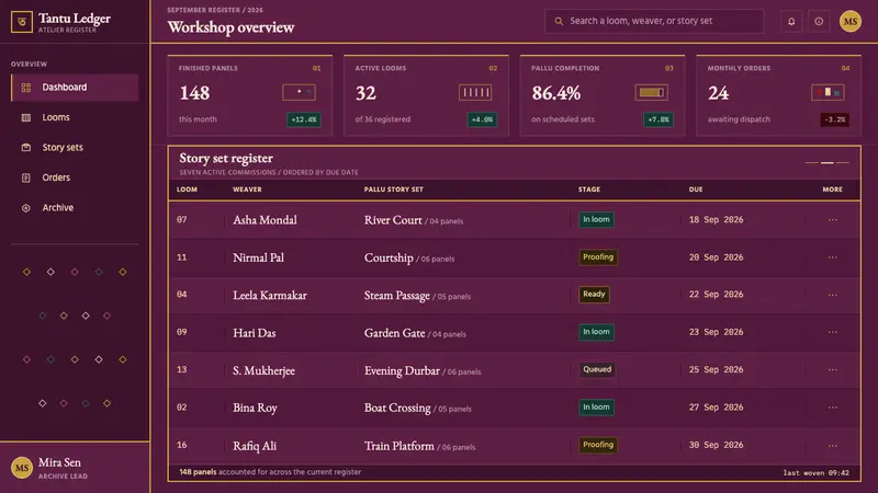 Baluchari Saree — Web · dashboard