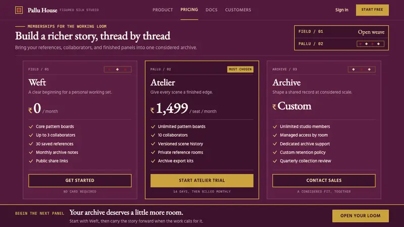 Baluchari Saree — Web · pricing