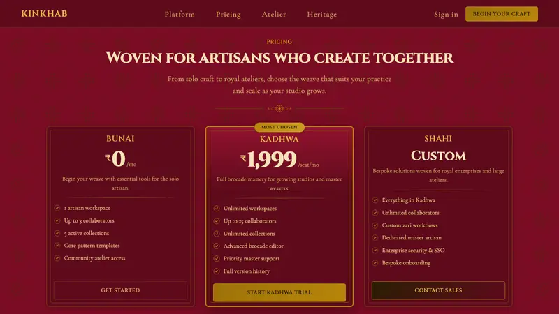 Banarasi Brocade Saree — Web · pricing