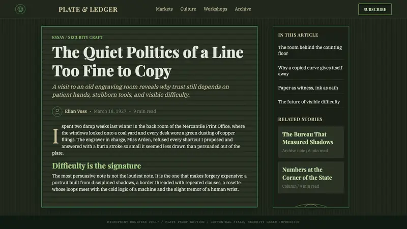 Banknote Guilloché — Web · article